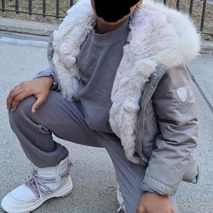 Fox Fur Lined Winter Cost Girls 6-8 y/o